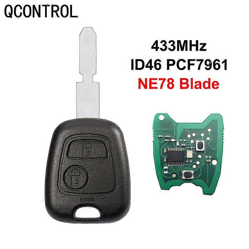 QCONTROL Car Remote Key DIY for PEUGEOT 406  407  408 Complete Vehicle Key NE78 blade