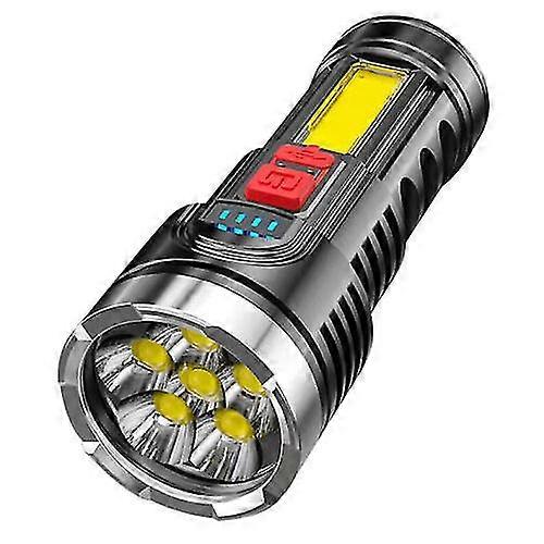 6 Core Led Strong Light Flashlight Usb Charging Light High Power