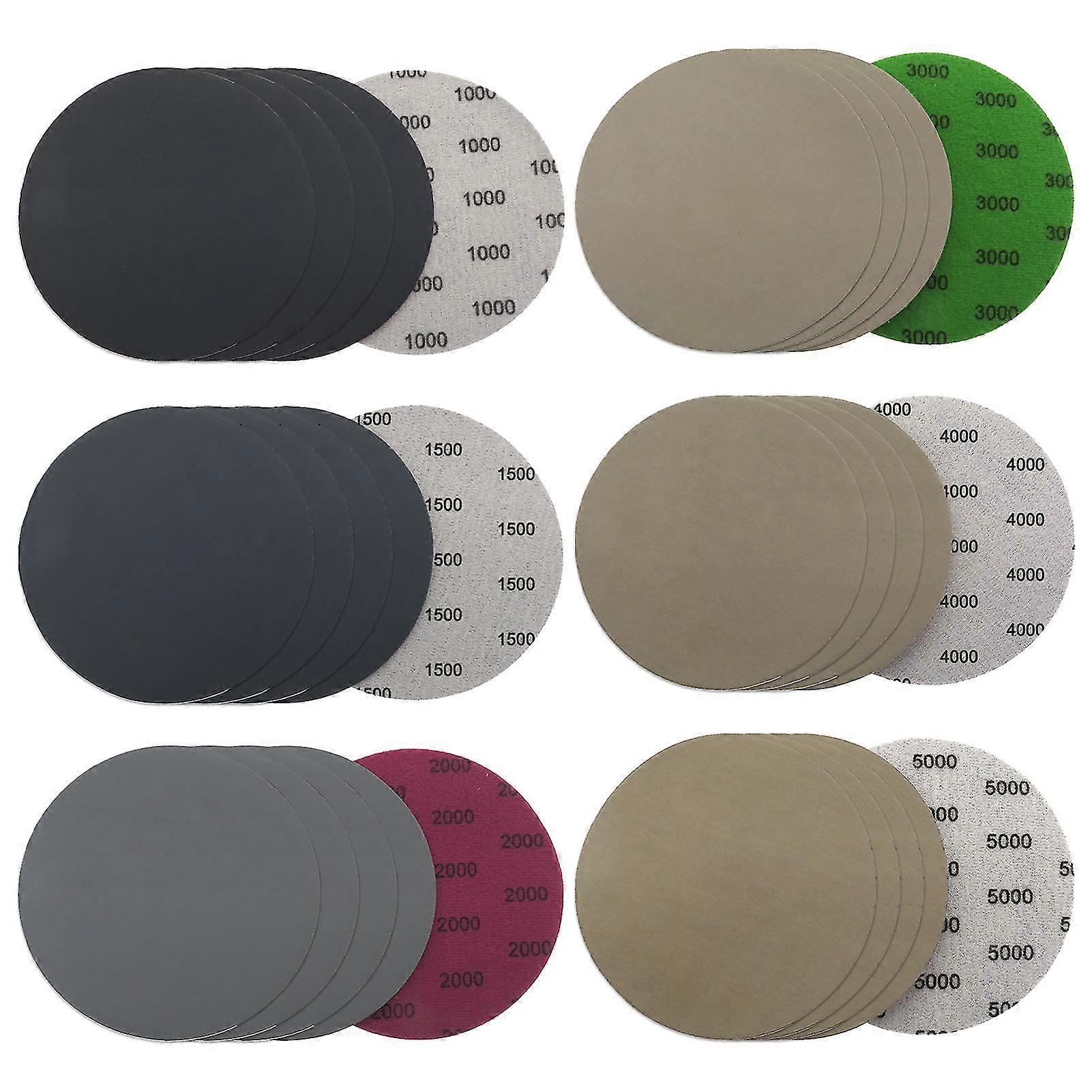 30pcs 125mm Hook Loop Sanding Disc Set Round Wet Dry Sandpaper For Drill Wall