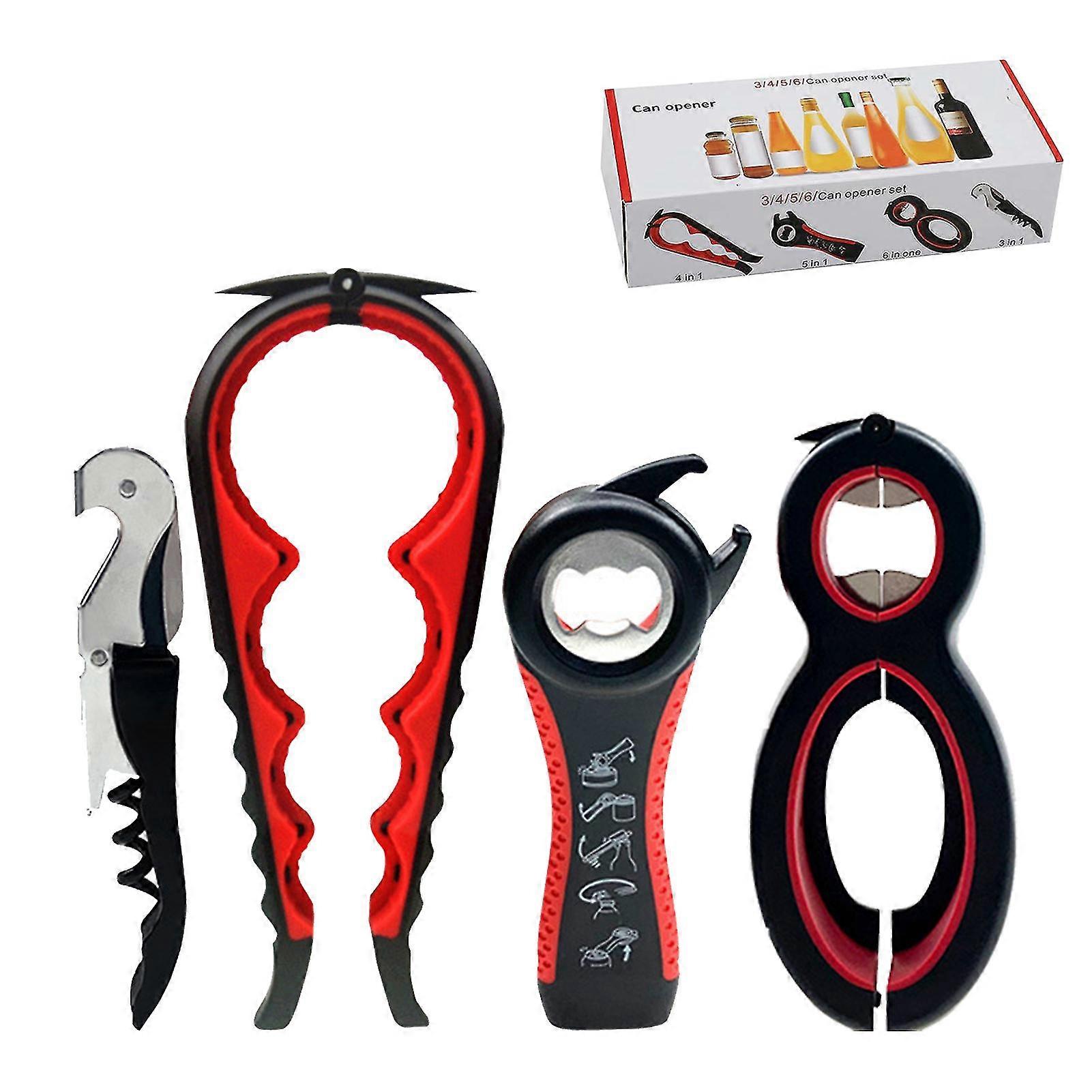 4pcs Kitchen Multi Functional Labor Saving Bottle Openers Camping For Weak Hands