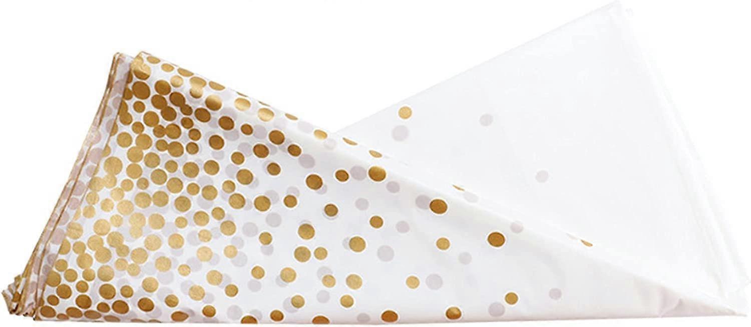 Plastic Tablecloths Cover Dot Plastic  Dot Gold KitchenDining