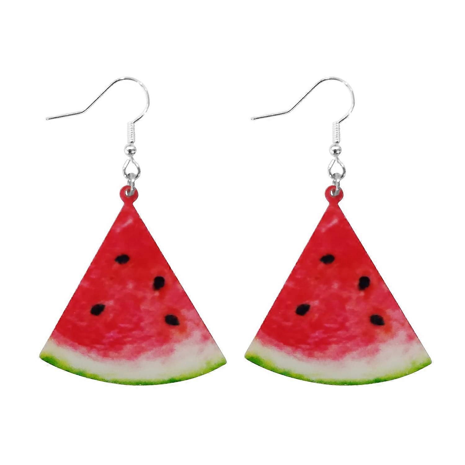 女性のためのスイカイヤリングかわいい夏のダングルイヤリングノベルティ奇妙なイヤリング