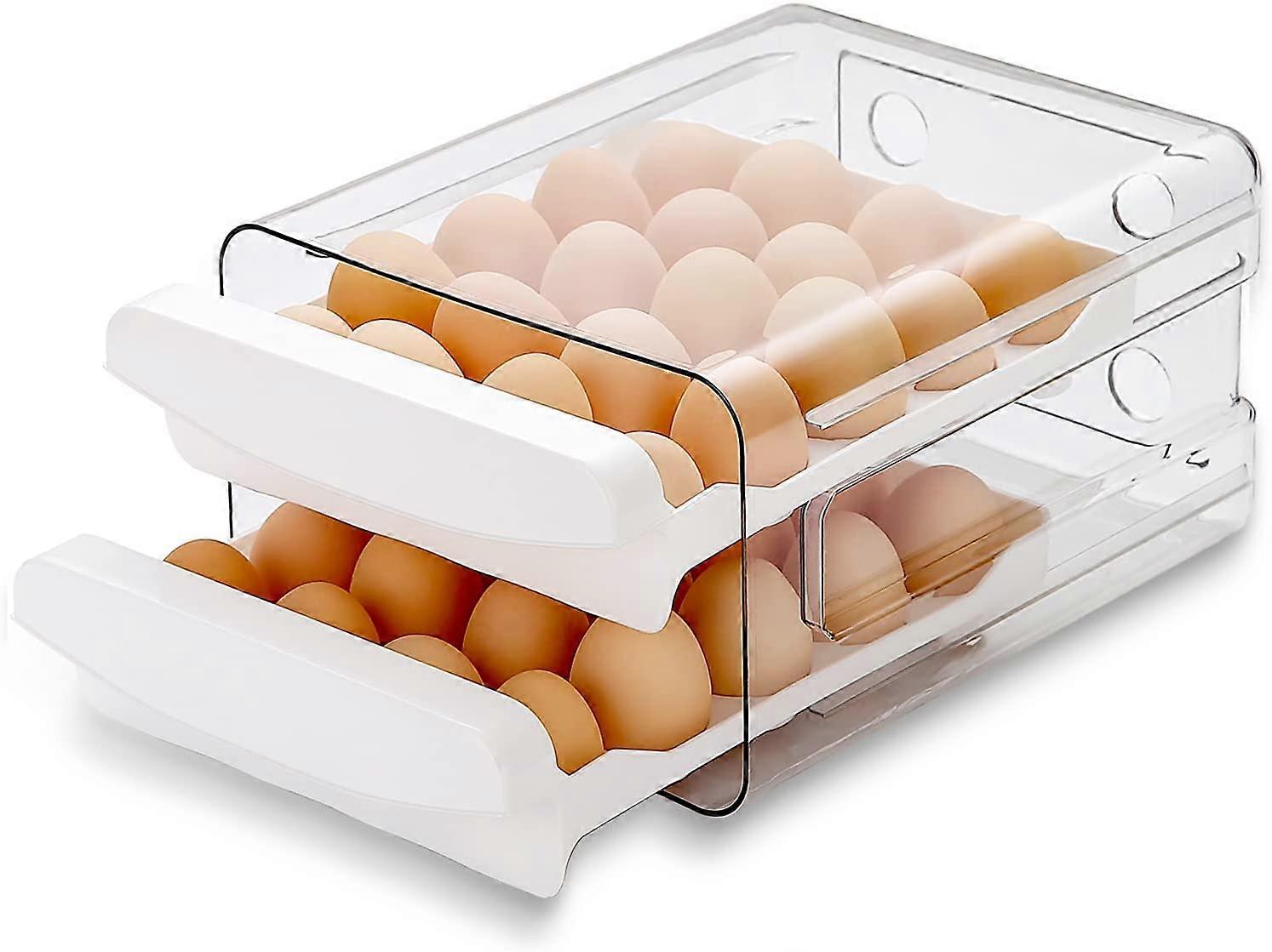 Refrigerator Egg Tray, 40 Grids/2 Layers Refrigerator Egg Holder, Refrigerator Egg Drawer, Refrigerator Fresh Egg Storage Box (1 Piece)