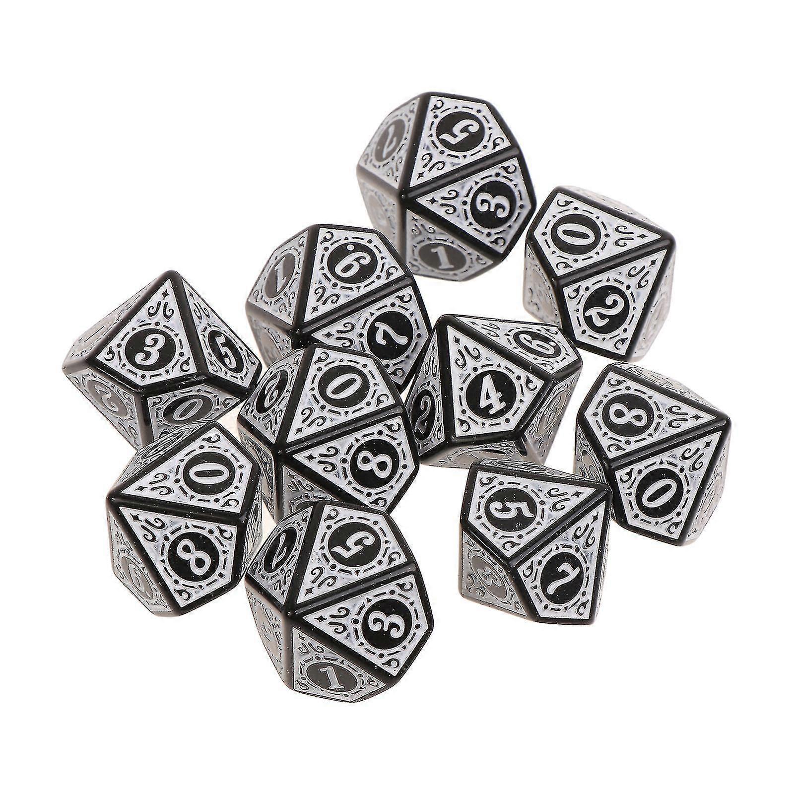 10pcs 10 Sided Dice D10 Polyhedral Dice For Games Rpg Mtg Dice Kit