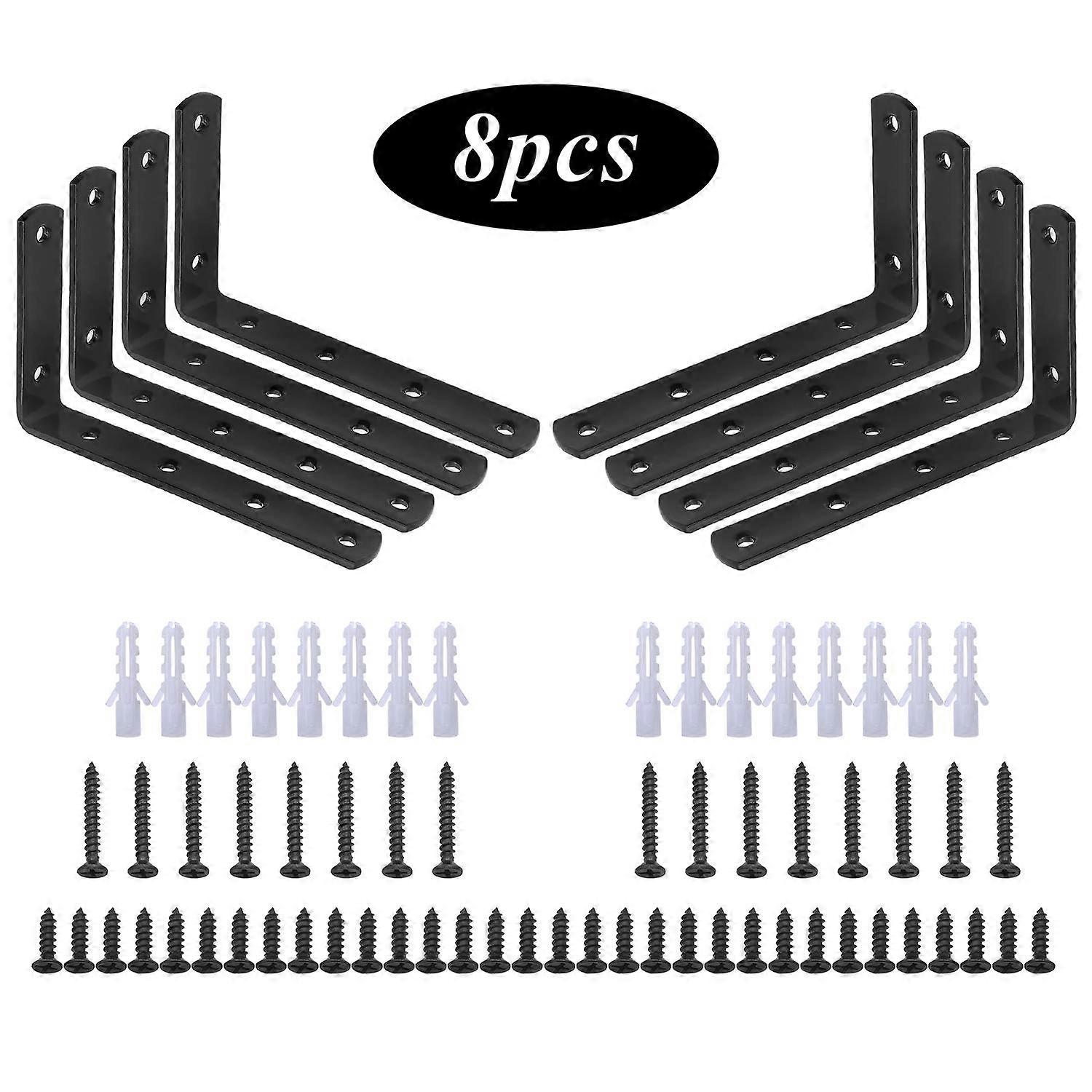 Fixing Bracket,Shelf Bracket 125mm x 75mm x 20mm/Corner Bracket Brace with 48 Pcs Screws and 16 Pcs Anchors