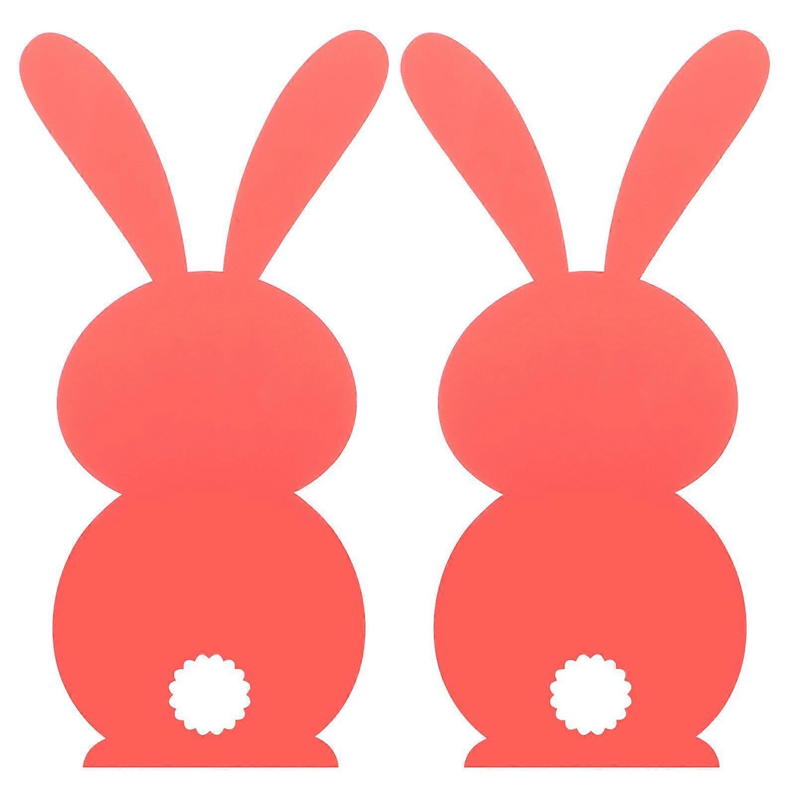 2pcs Easter Rabbit Shape Stickers Background Stickers Acrylic Mirror Effect Decal