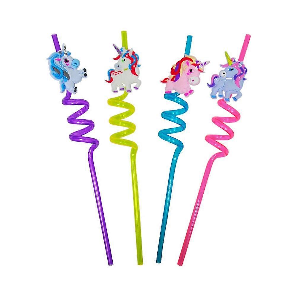 4 Pcs Bendable Straws Unicorn Drinking Straw Bar Straws Drinking Straws Cartoon Straws
