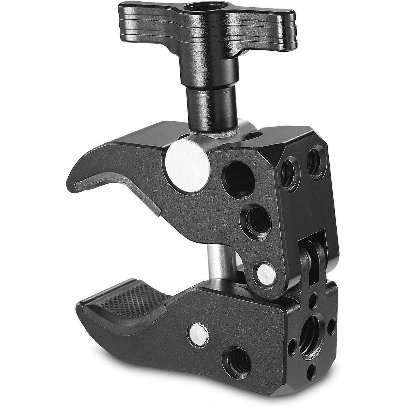 SmallRig Super Clamp with 1/4 Thread Holes, 3/8 Locating Pin for ARRI Standard, T-Shaped Wingnut and Rubber Pads