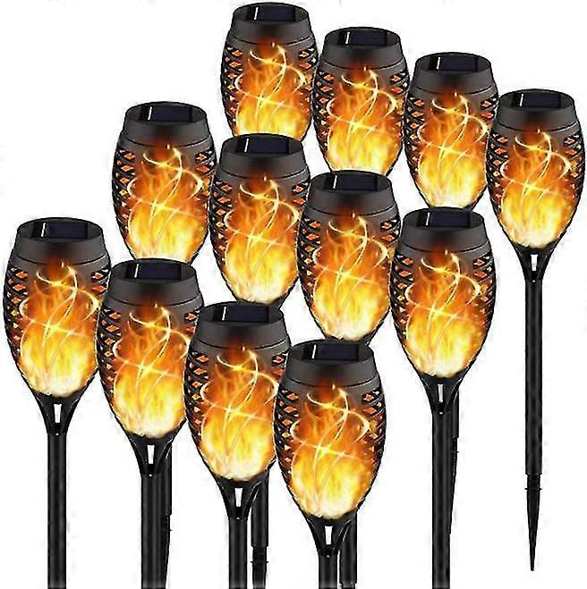 6 Pack Solar Lights Led Flickering Flame Solar Powered Pathway Lights