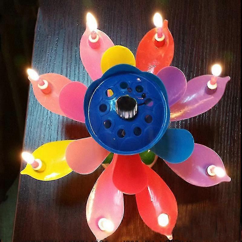 عيد ميلاد سعيد الموسيقى شمعة اللوتس الدورية زهر الغناء لوتس كعكة شمعة