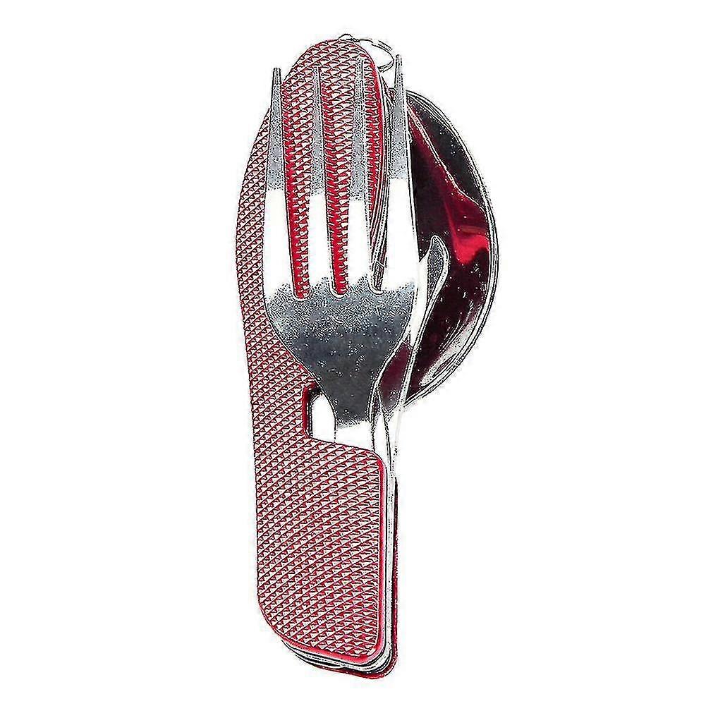 3 In 1 Folding Spoon Fork Set Multifunction Travel Camping Tableware Kit