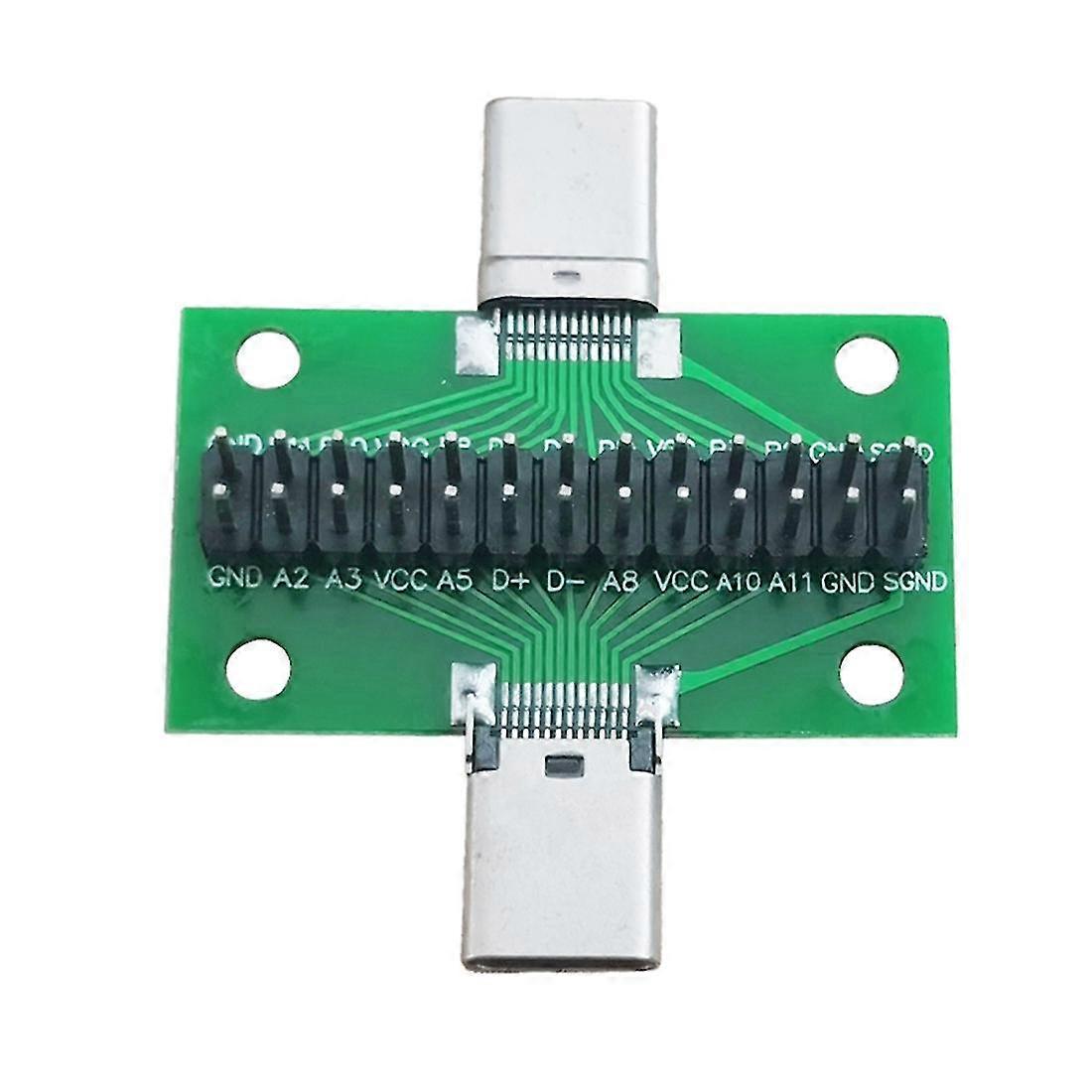 Male To Female Type C Test Pcb Board Universal Board With Usb 3.1 Port 20.6x36.2mm Test Board With