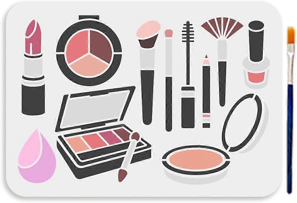 A4 Size Make Up Tool Painting Template Cosmetics Stencil 11.7x8.3inches Reusable Stencil Powder Brushes Eye Shadows Lipsticks PET Template for Paintin