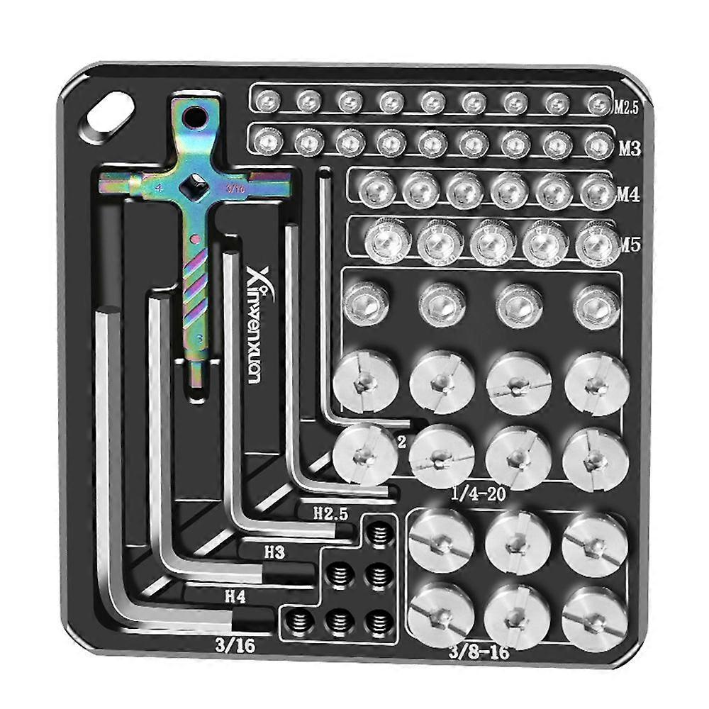 Multipurpose Camera Base With 15mm Rod Rail Clamp Tripod Mounting Baseplate For Dslr Rig Screws And Hex Keys Storage Plate