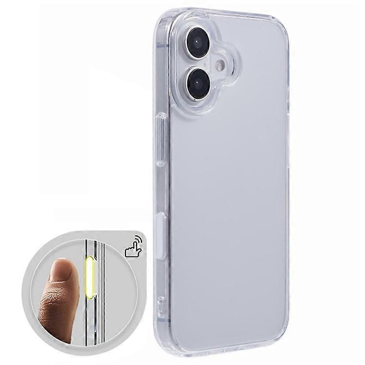 Compatible For iPhone 16 Clear Case TPU+PC Back Cover with Touch Button Photography