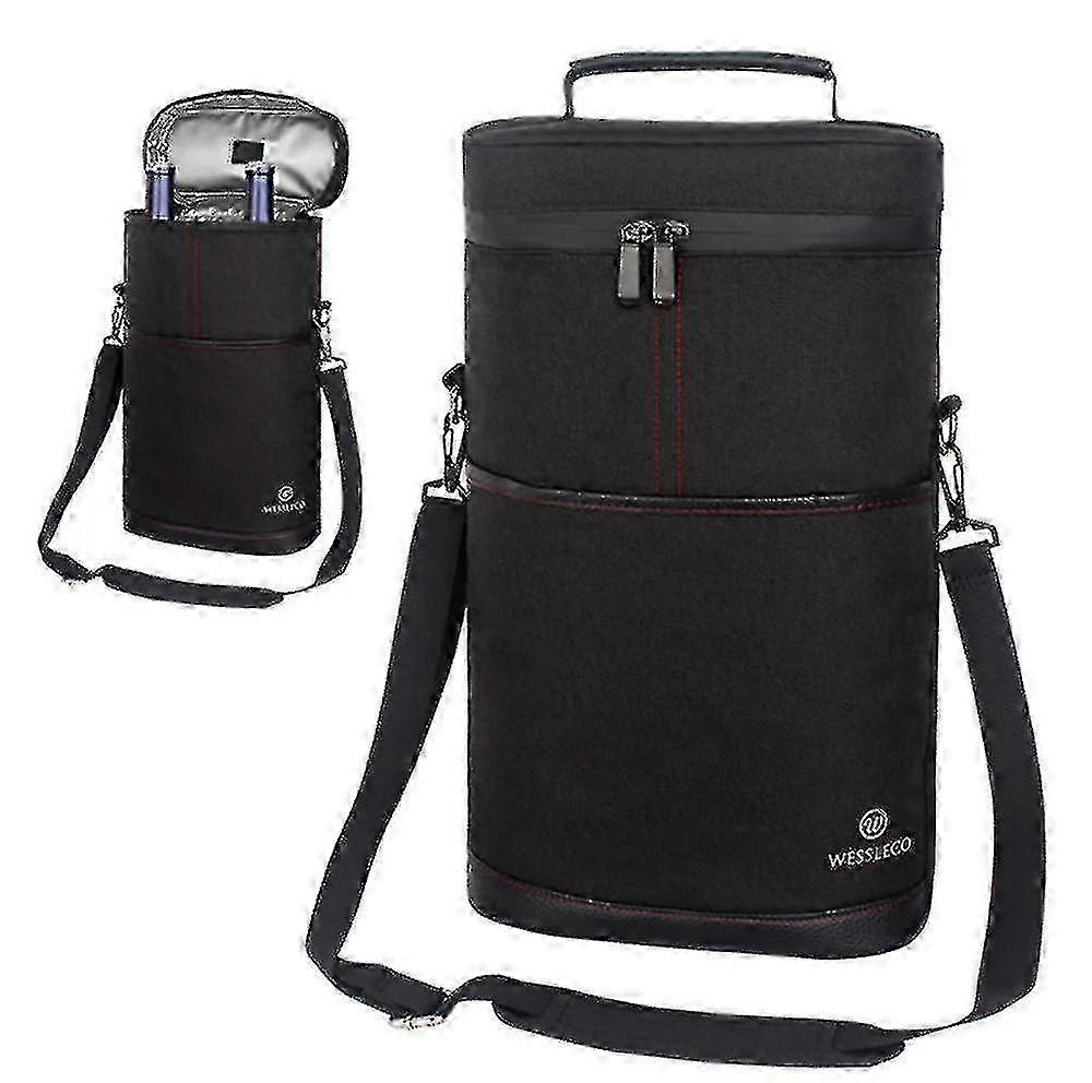 2 زجاجة النبيذ حقيبة حمل الناقل تسرب حقيبة مبرد النبيذ المعزول
