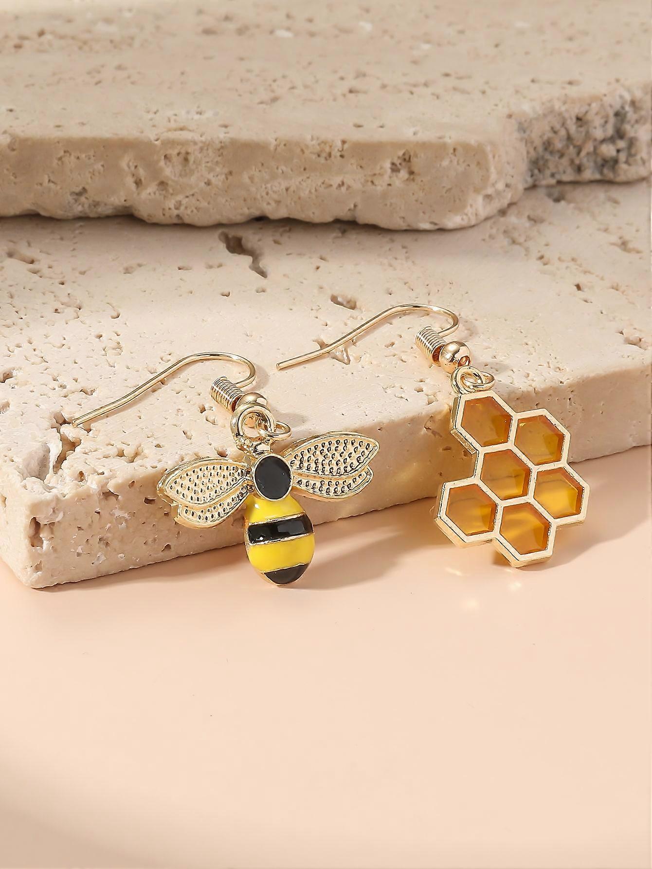 Bee & Honeycomb Decor Pendientes Colgantes No Combinados