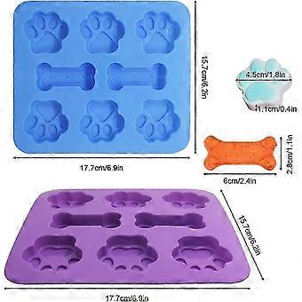 Silicone Baking Mold For Dog Treats | Bone & Paw Print Shapes | Non-Stick Cookie & Cake Pan