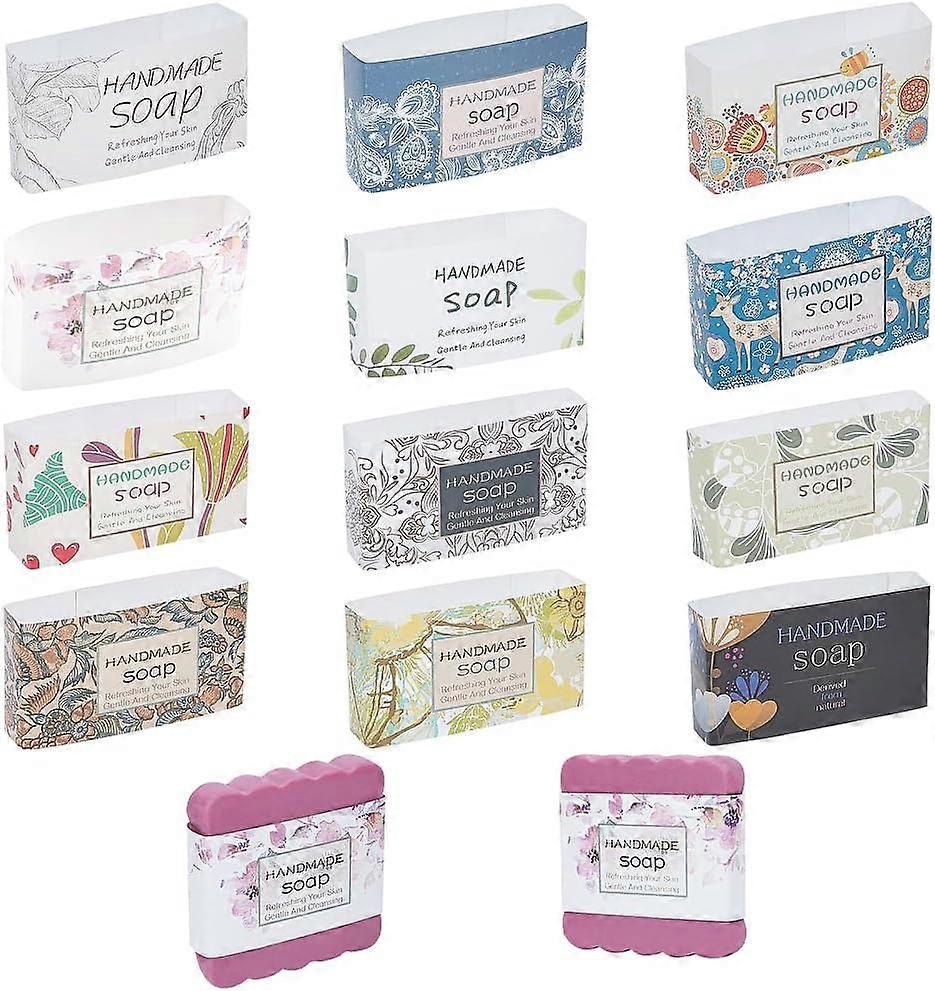 Soap Wrapper 60 Pcs 12 Styles Handmade Soap Cardboard Display Cards Soap Paper Tag Soap Sleeves Covers