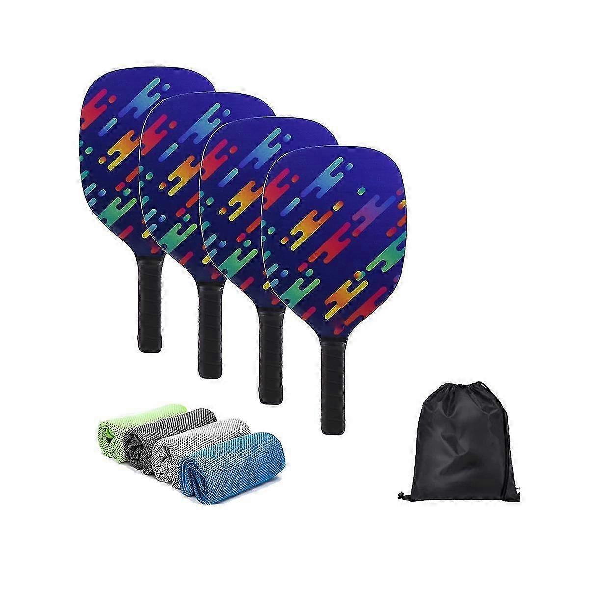 مجاذيف كرة المخلل ، مجموعة كرة المخلل مع مجاذيف كرة المخلل الخشبية مع قبضة وسادة مريحة ، هدايا