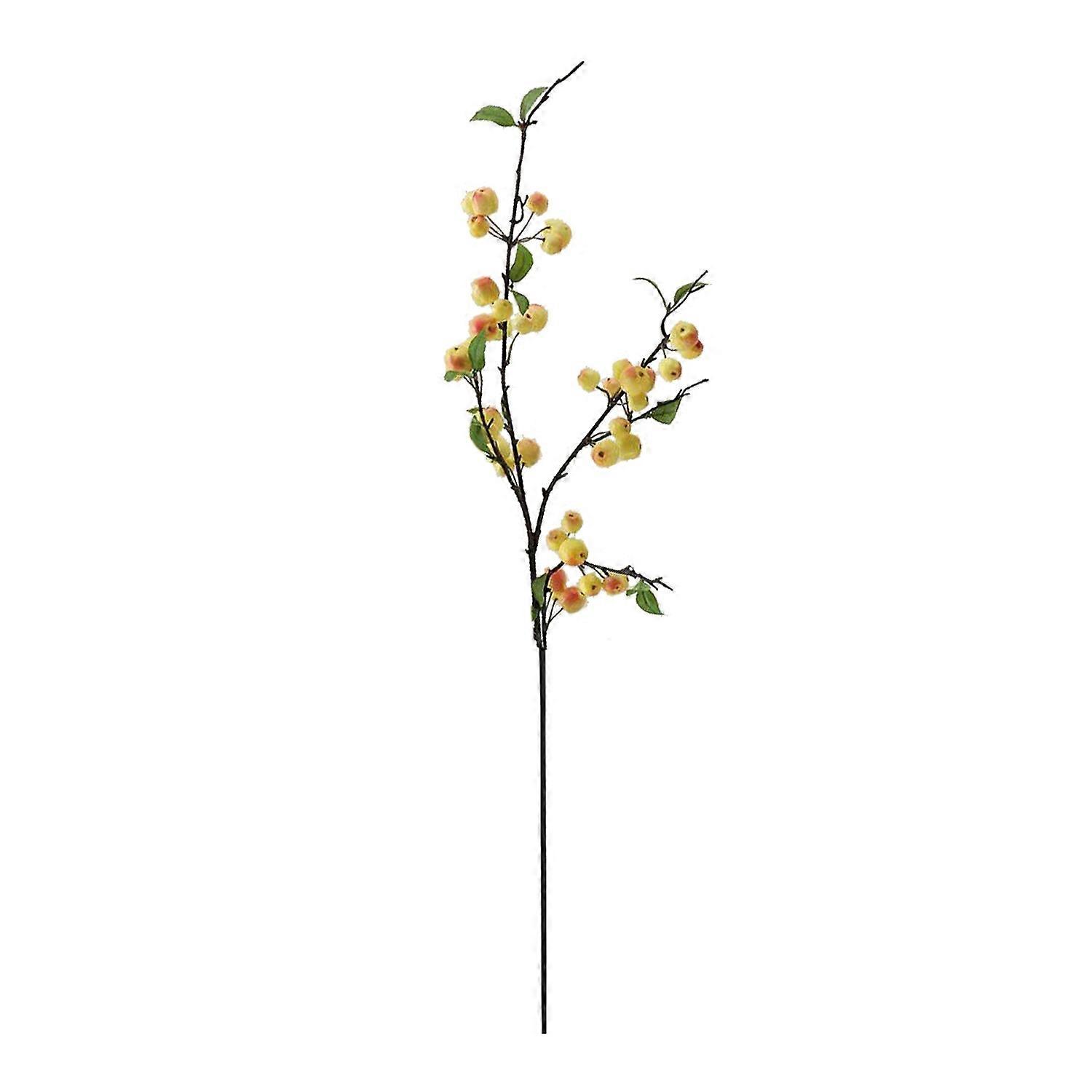 [安德在线]仓库弯曲后在发货。(黄色)  1pcs仿真小苹果款清新时尚桌面果实家居酒店餐厅装饰摆件仿真花枝