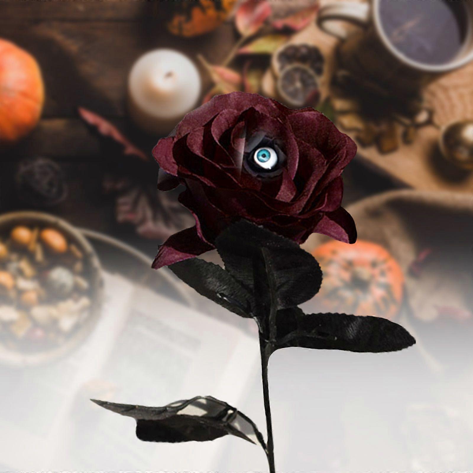 Artificial Rose Artificial Flower Halloween with Eyes Decoration Multi Color Artificial Rose