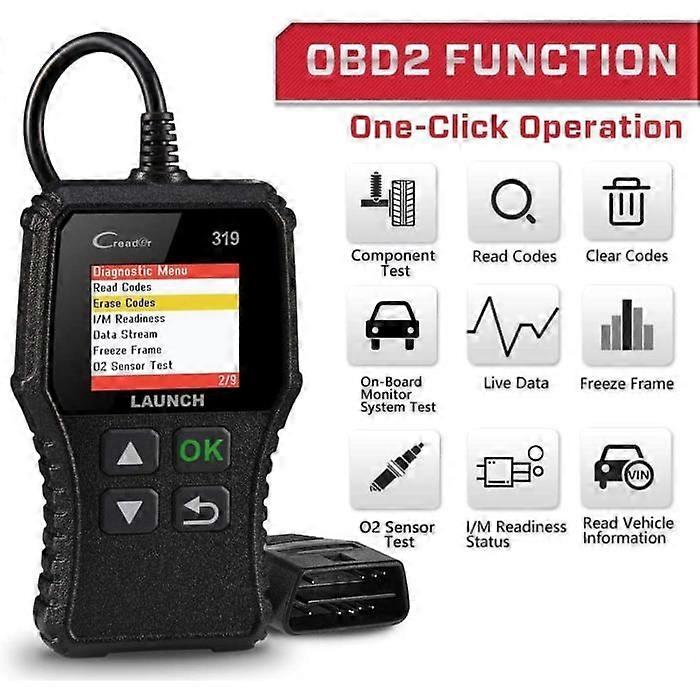 Scanner Auto Diagnostic OBD2 - LAUNCH - CR319 - Economy - EVAP Tester - Compact