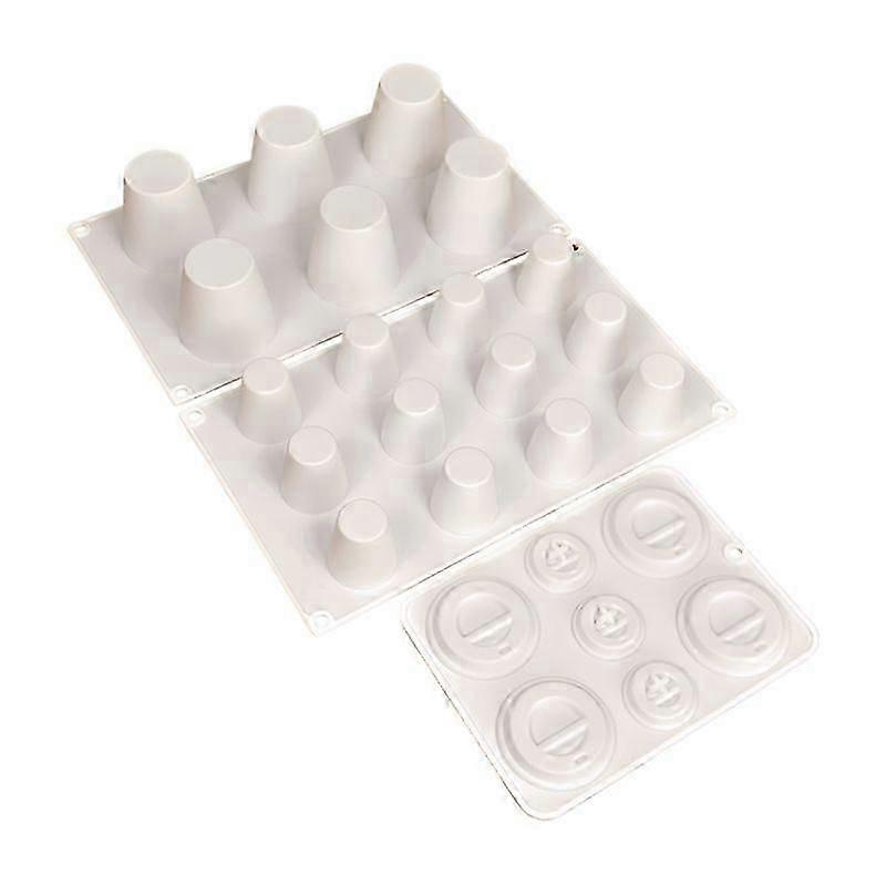 ムースケーキ、チョコレート、フォンダン用のシリコーン型カップケーキやベーキングトレイに適しています3個