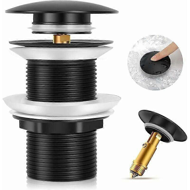 Basin drainer - copper thick rubber pad black without overflow