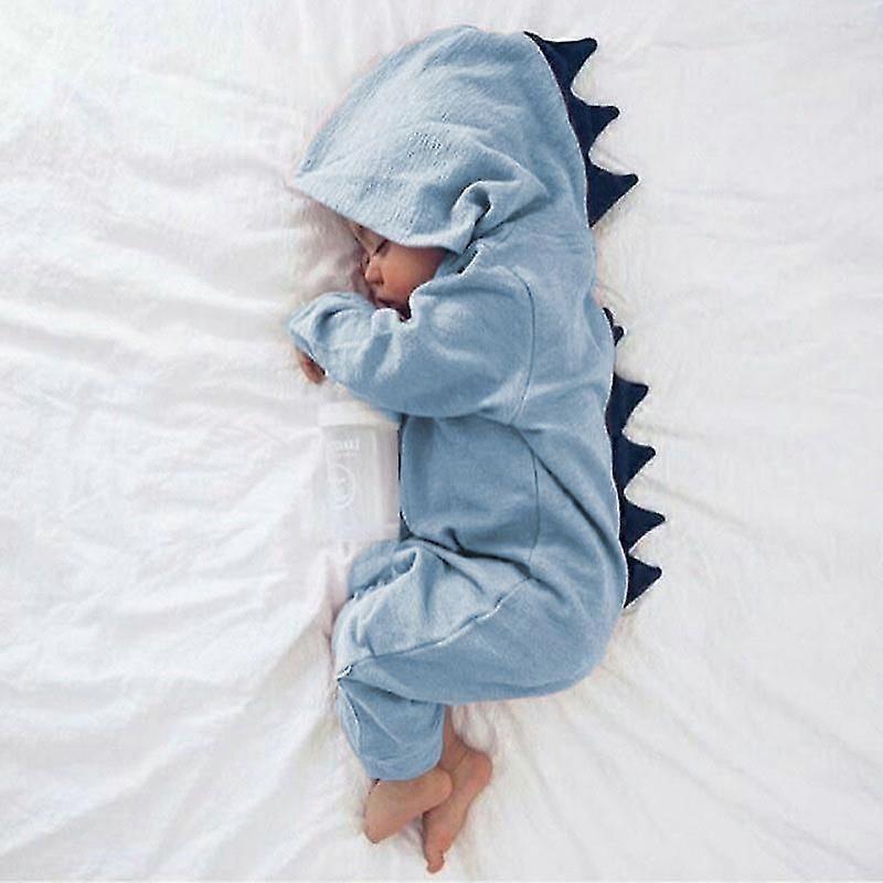 Toddler Kids Dinosaur Romper Pyjamas à manches longues Combinaison à capuche Vêtements de nuit