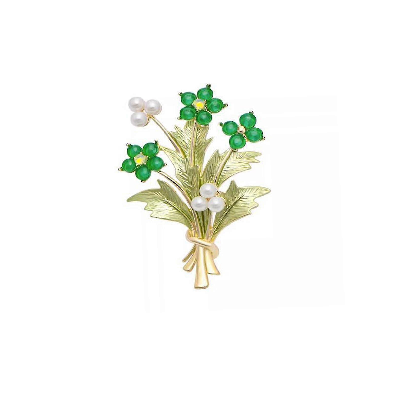 Flower pearl brooch, lapel pin