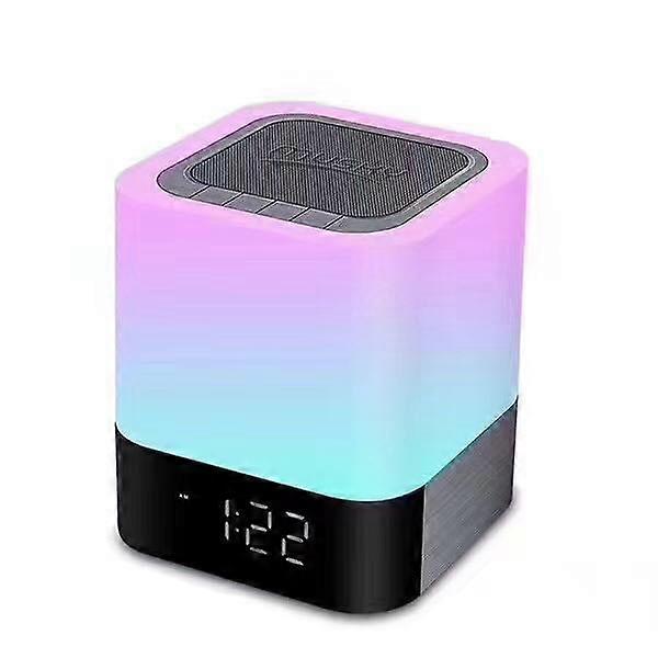 Bluetooth Speaker with Night Lights Alarm Clock Touch Sensor Dimmable Multi-Color Changing for Bedside Wireless Speaker with Lights