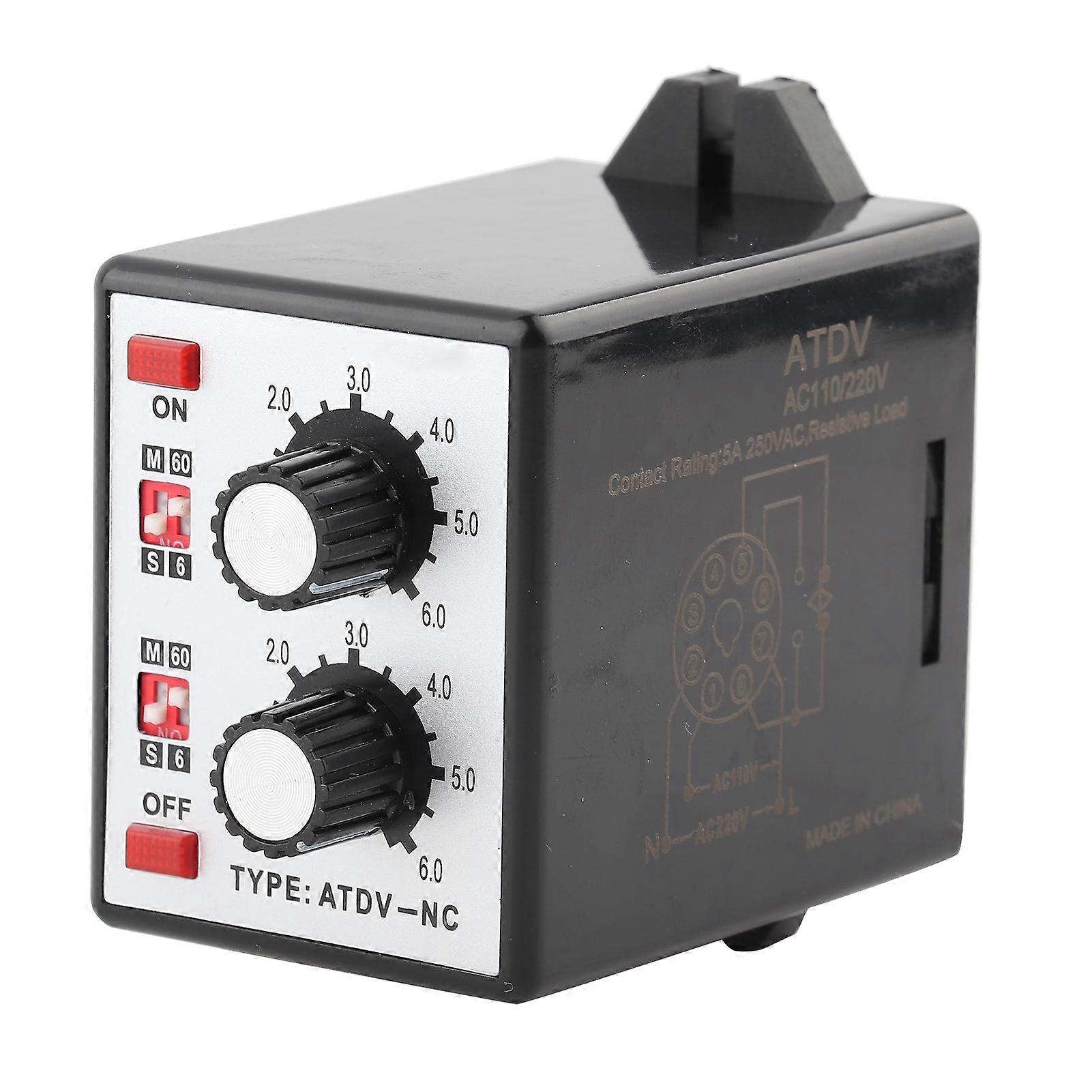 On Off Timer Relay-On Off Twin Timer Relay Knob Control Time Switch 6S-60M AC 220V