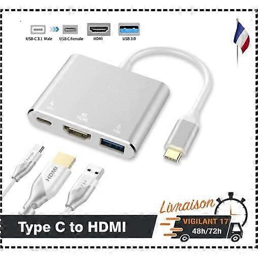 USB 3.0 Type C USB-C to HDMI Adapter for Apple New Macbook Compatible with HDMI