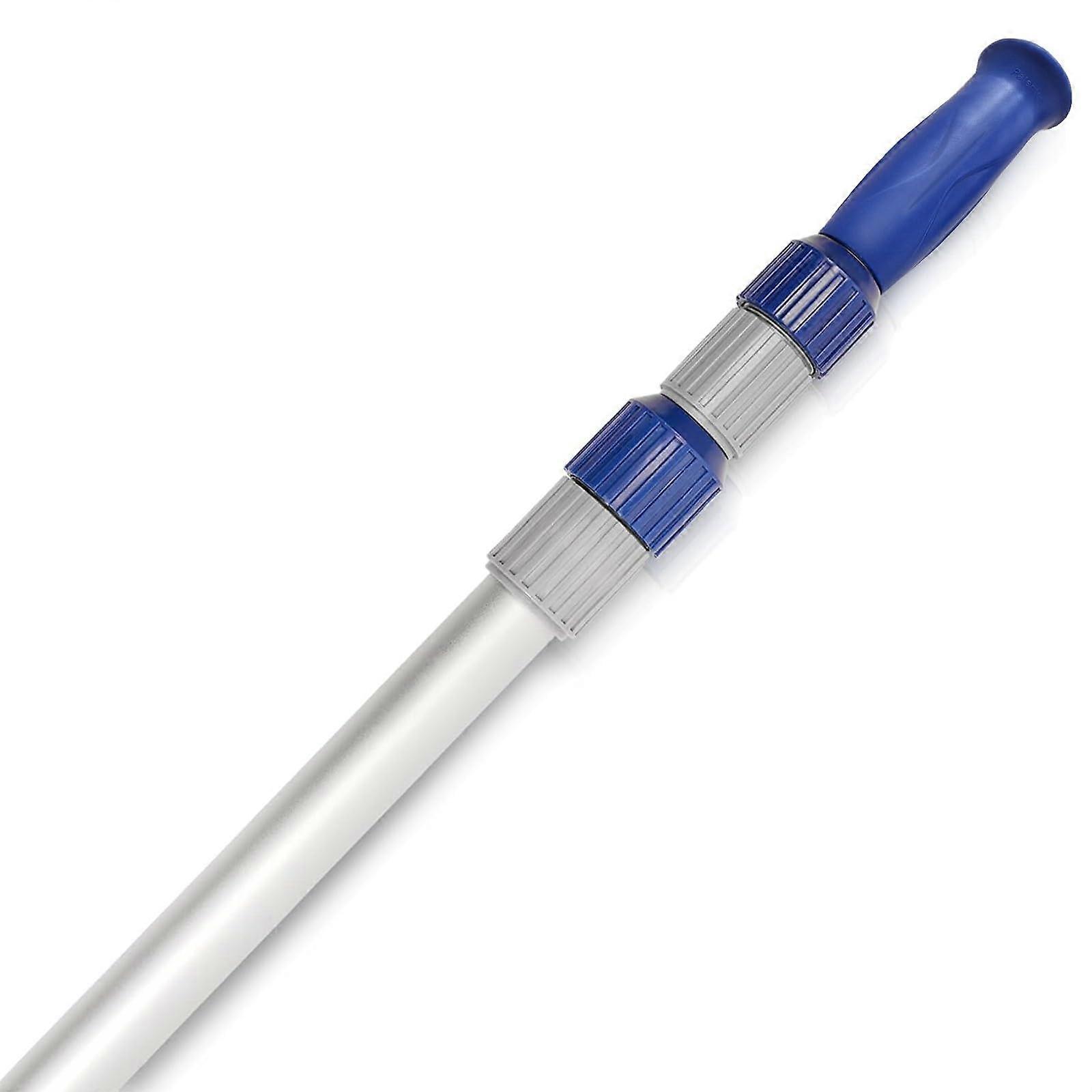 15 FT Telescopic Pool Pole Adjustable 3-Piece Aluminum Skimmer Pole For Vacuum Heads, Brushes, Nets With Locking Grip