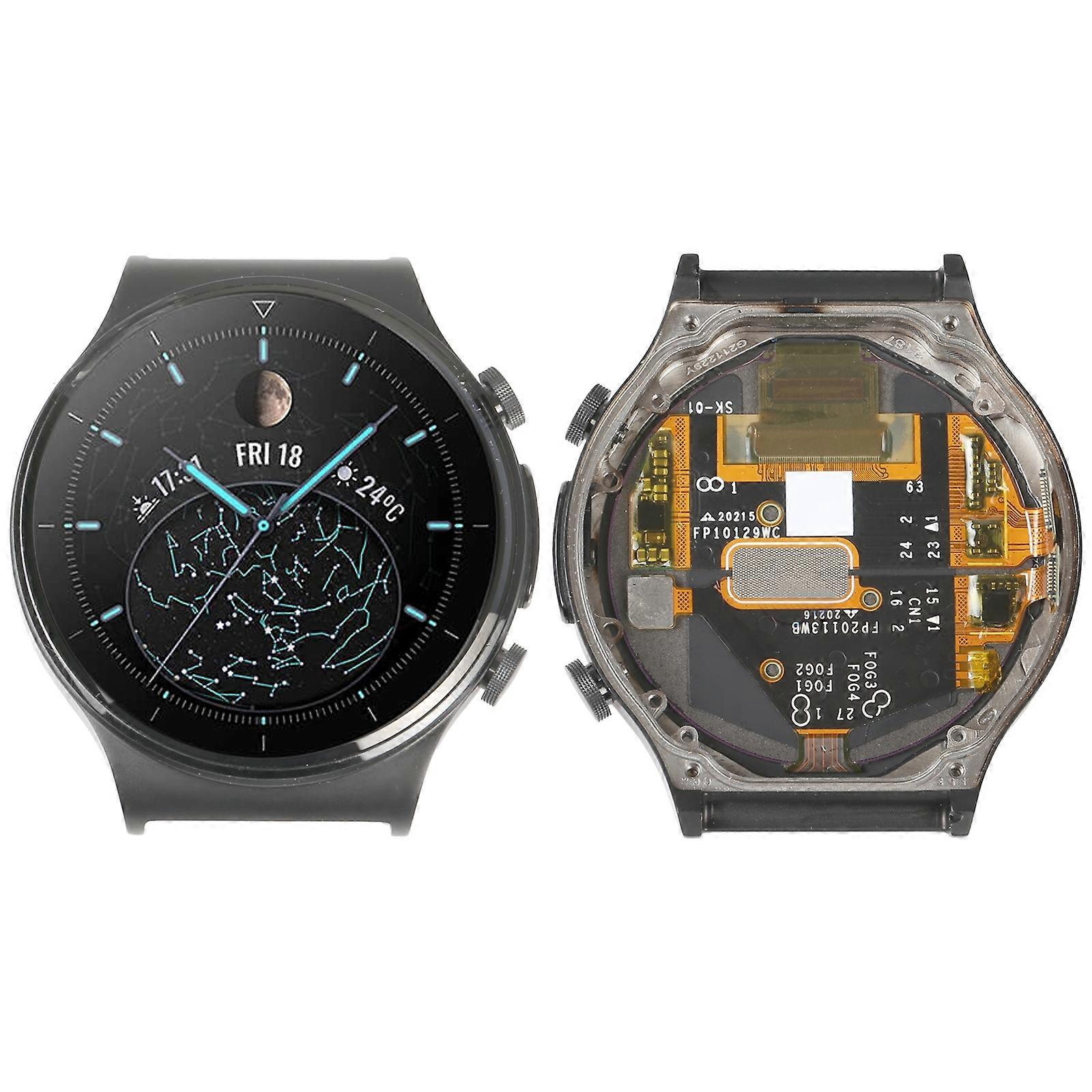 COMPATIBLE Matériau saphir Écran LCD et numériseur Ensemble complet avec cadre pour Huawei Watch GT 2 Pro ECG Edition