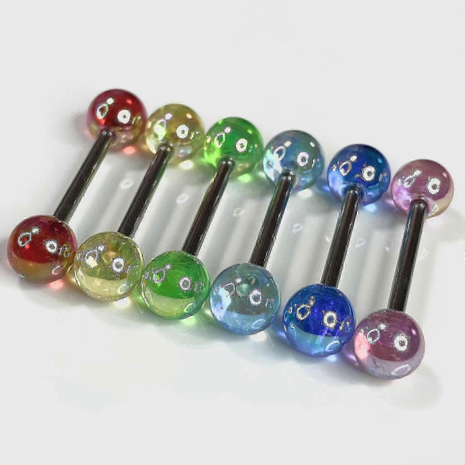 Pack Of 6 Tongue Piercing Jewelry Tongue Studs