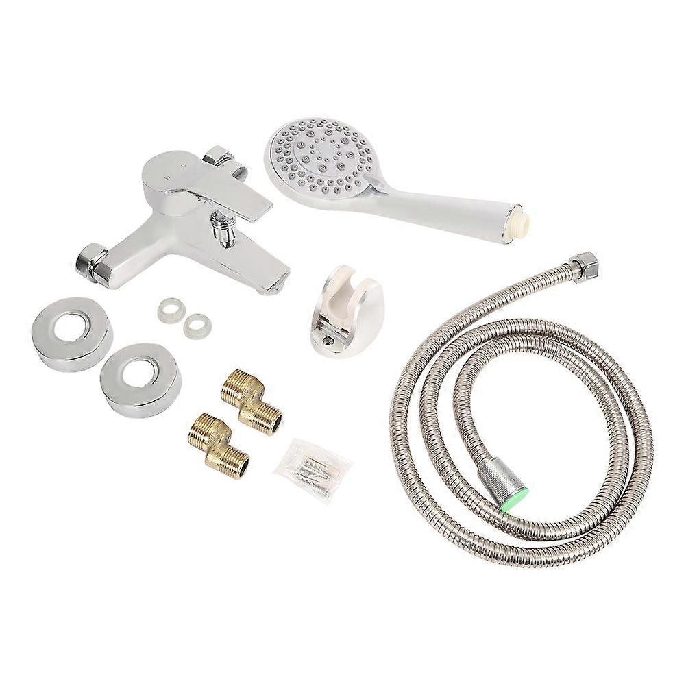 G1/2in Handheld Shower Head Set with 5 Functions, Home Bathroom Sprayer Kit, Adjustable Hose, Easy Installation