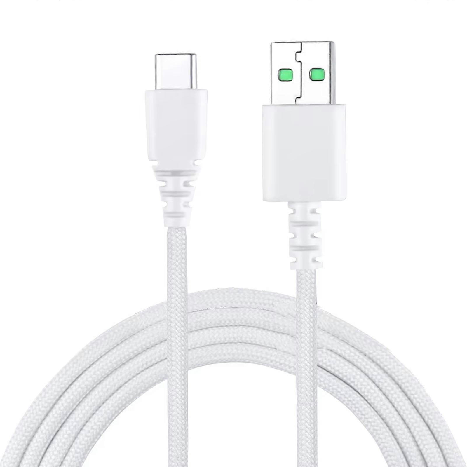 Replacement Mouse Lines PVC USB to Type C Charging Mouse Cable for V2/Basilisk/Deathadder V2 Mouse White