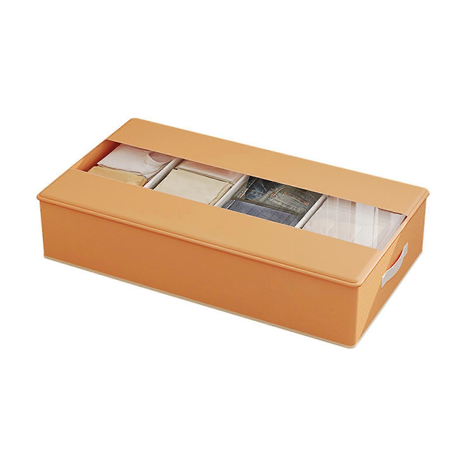 Foldable Underbed Storage Bins Large Capacity Designs Convenient for Dorms and Small Apartments Storage Solution Orange yellow