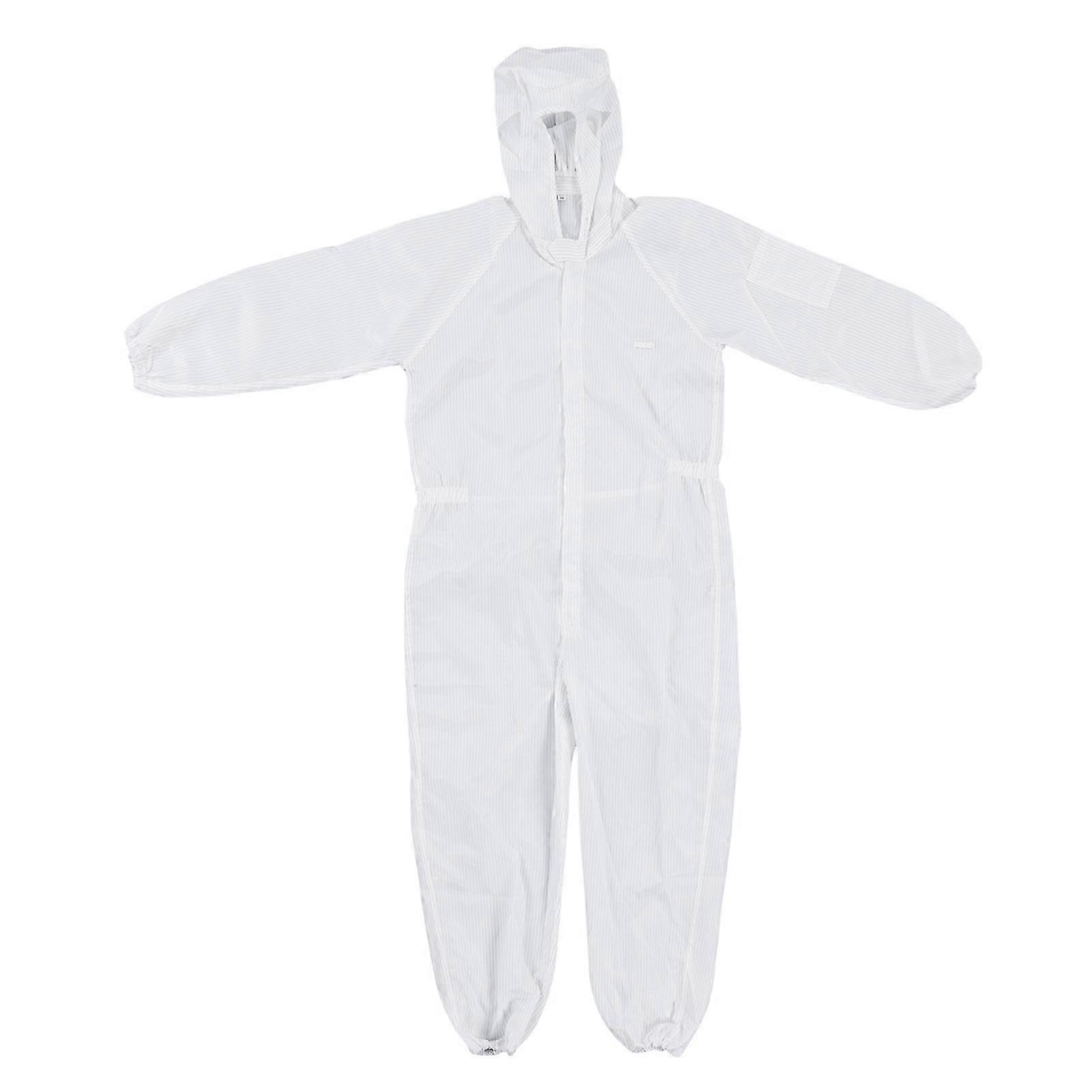 Protective Coverall Polyester Static Resistant Dustproof Particles Proof Workwear for SMT Workshop L