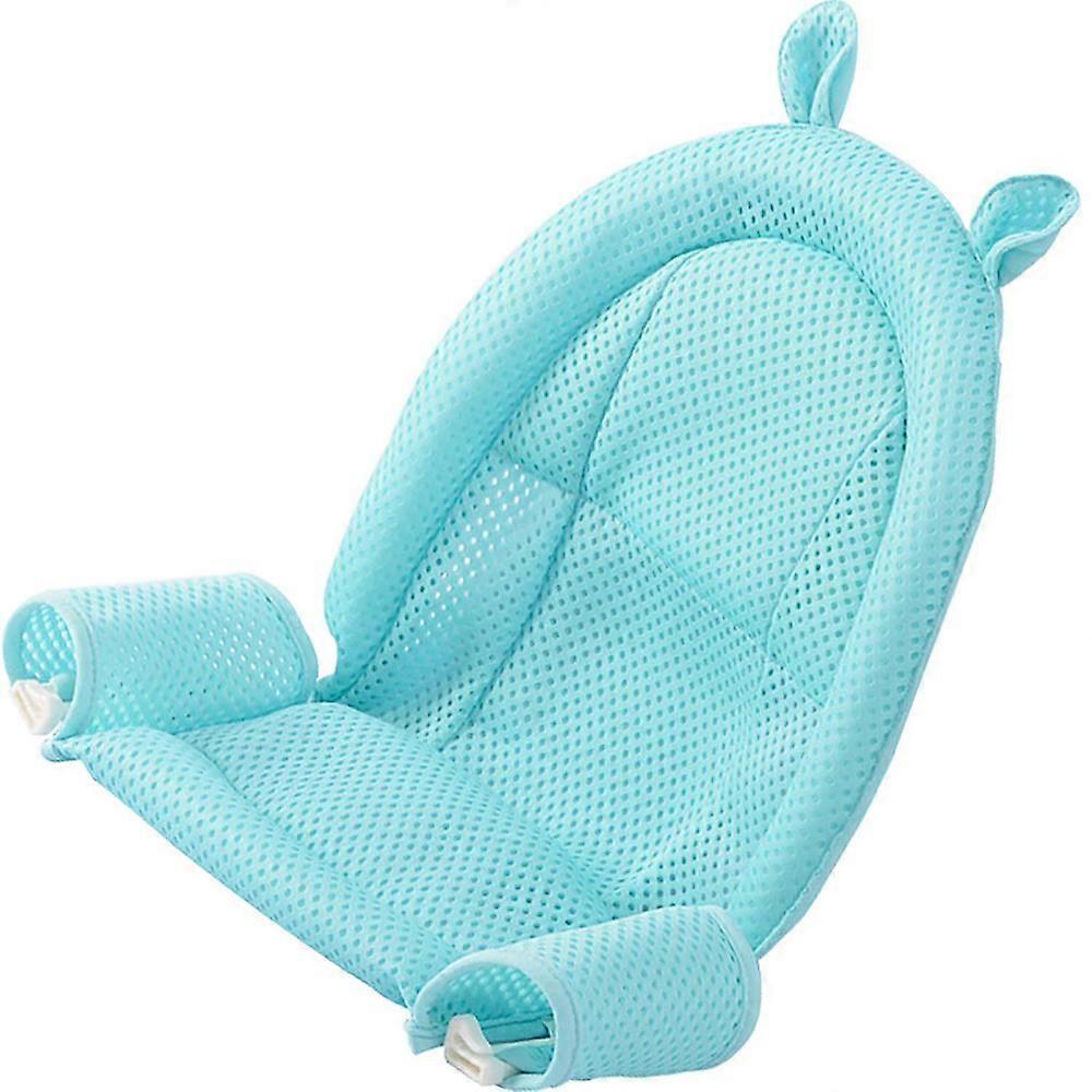 T-Shaped Buckle Baby Bath Support Mat, Breathable Mesh with Soft Quick-Drying Sponge, Ergonomic Design for Infants 0-3 Years, Non-Slip Bath Seat with