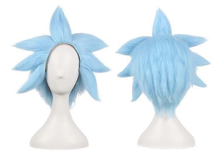 Rick And Morty Anime Wig Ricky Sanchez Cosplay Wig Cap Blue