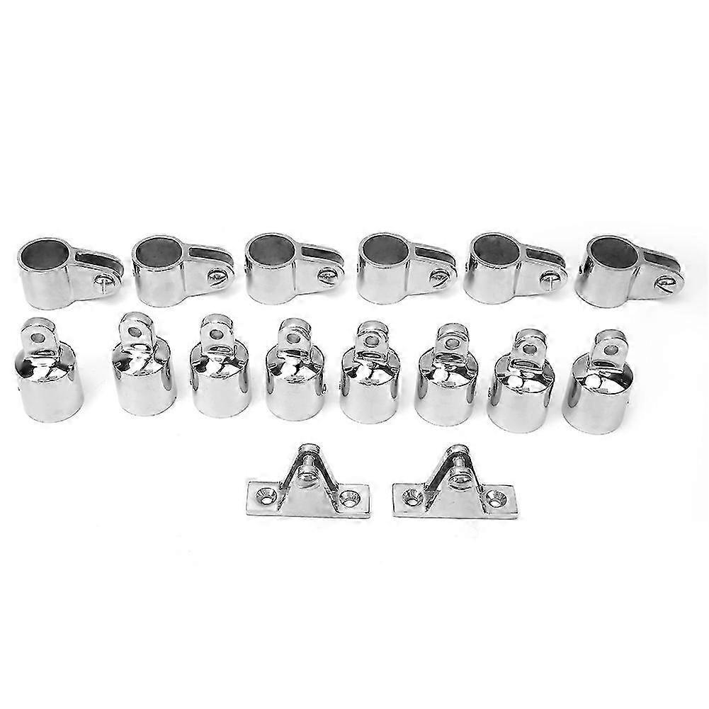 16 Pcs 3-Bow Bimini Top Accessory Hinge Mount Jaw Slide Bimini Top Eye End Kit 25mm/1in