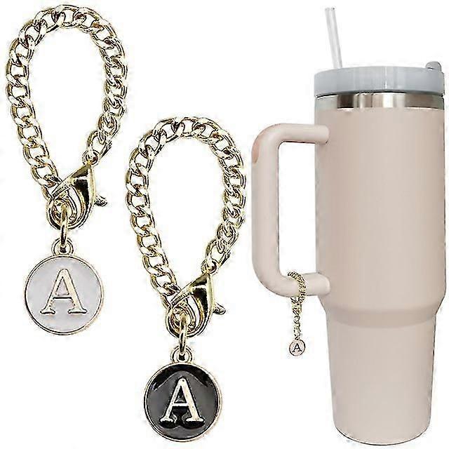 Letter Charm Accessories For Stanley Cup 2pcs Initial Name Id Personalized Handle Charm For Stanley Tumbler