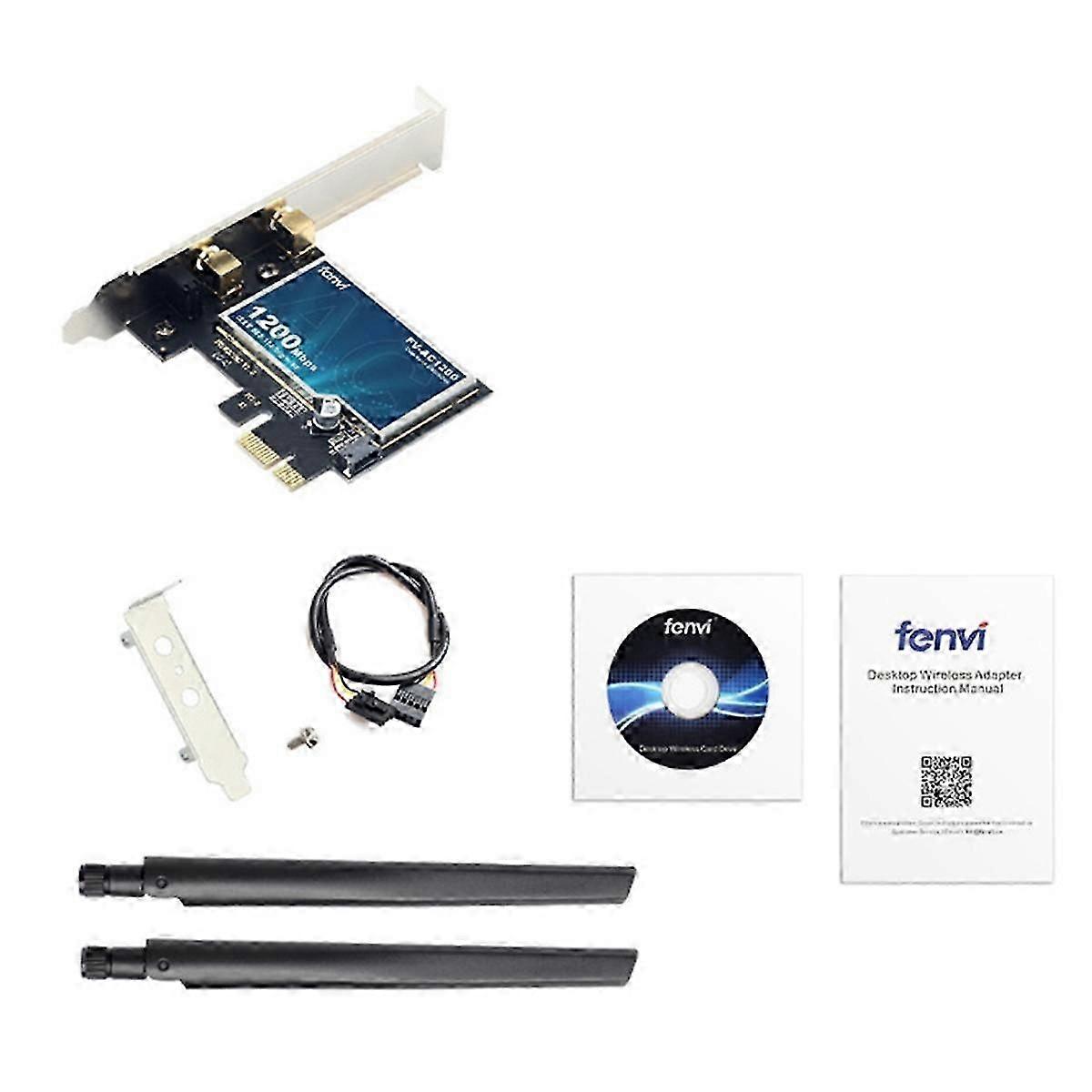 1200M WiFi5 Wireless Network Card 4.2 Bluetooth 2.4G+5G Dual Band Desktop Built-in PCI-E WIFI Multi