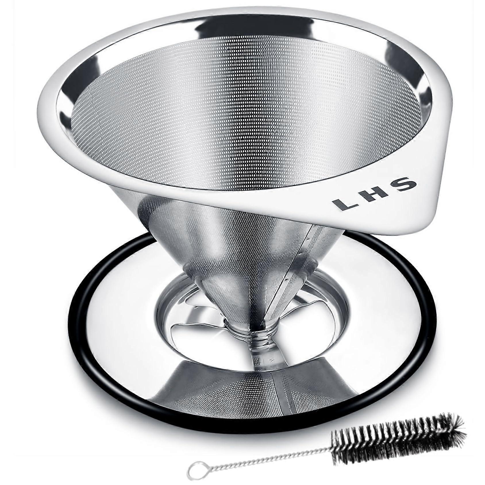 Stainless Steel Coffee Dripper for Pour Over Single Cup Brewing 1-2 Cups Reusable