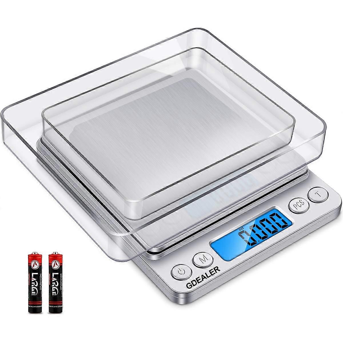 Precision Gram Scale with Backlit LCD Display, Stainless Steel Design, High Accuracy, Easy Readability