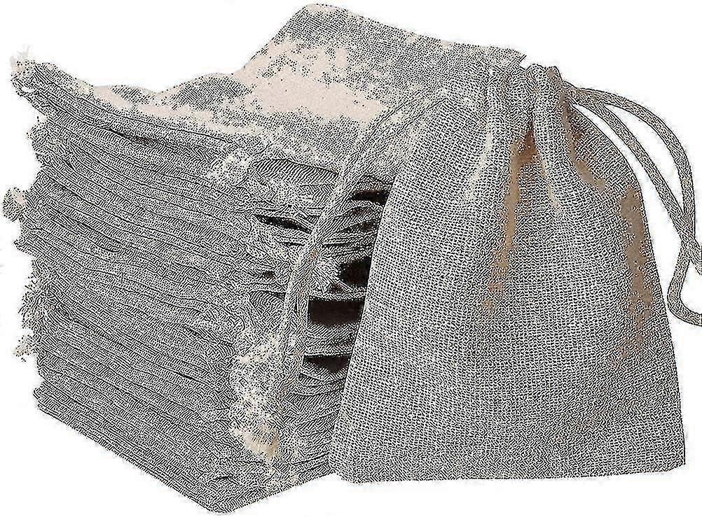 Cotton Drawstring Burlap Gift Bags - 30 Pcs