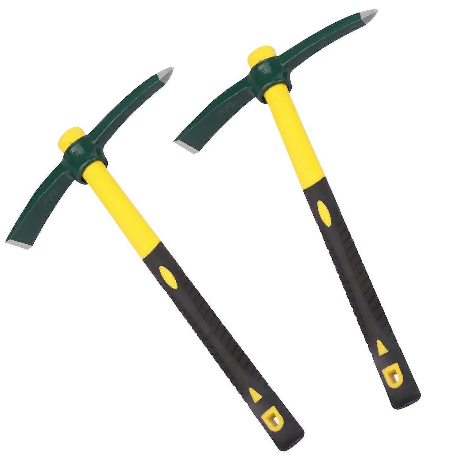 Conjunto de 2 palhetas de jardinagem de aço forjado para cultivar jardim, 18 polegadas